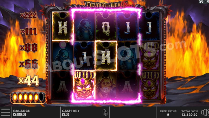 Free Spins bonus game with a 44X win multiplier.