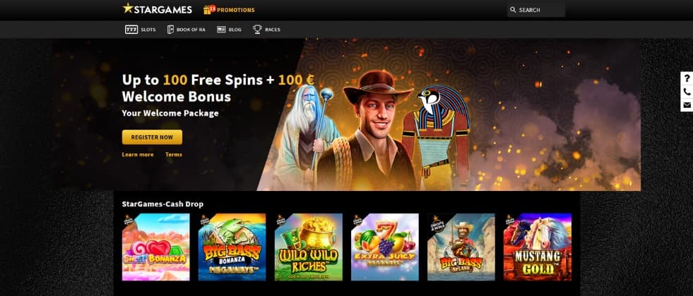 An image of Stargames.de's homepage