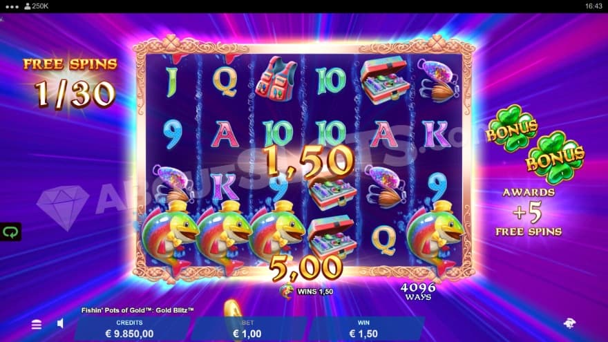 Bonus game where you can see a purple shimmer in the background.