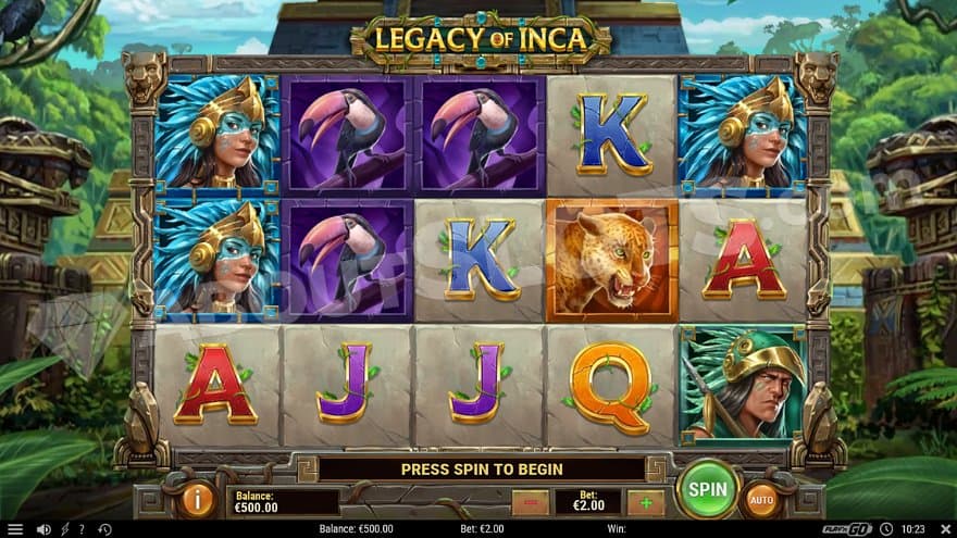 Five reels in front of a temple in a jungle.