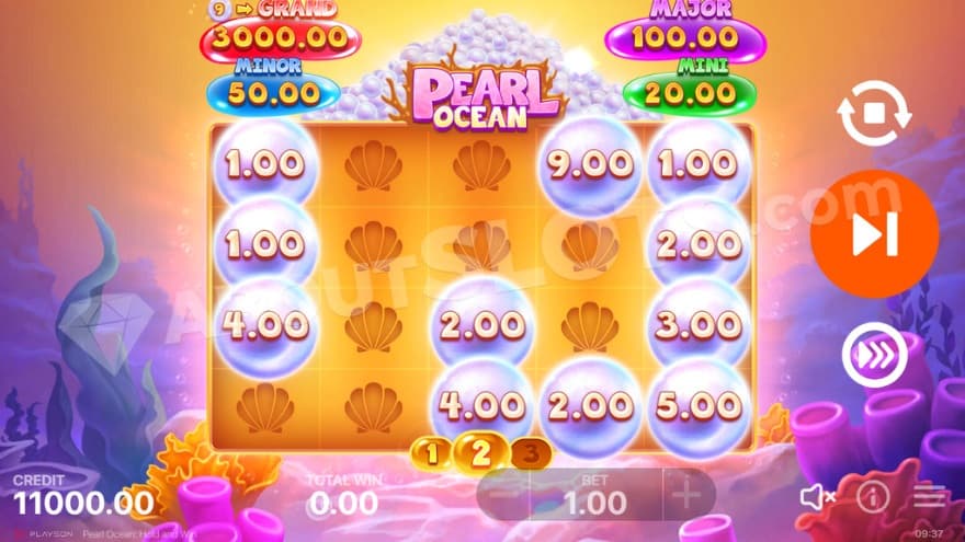 Bonus game with money symbols on the reels.