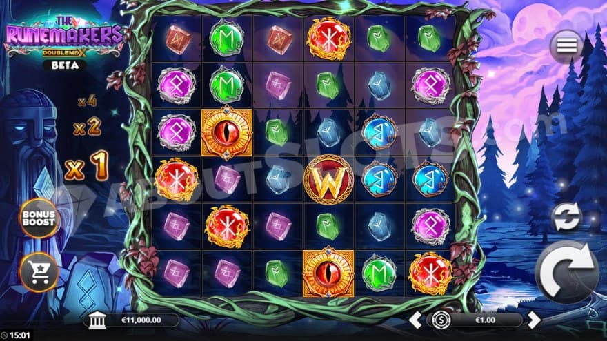 Base game where you can see a mystical forest in the background.