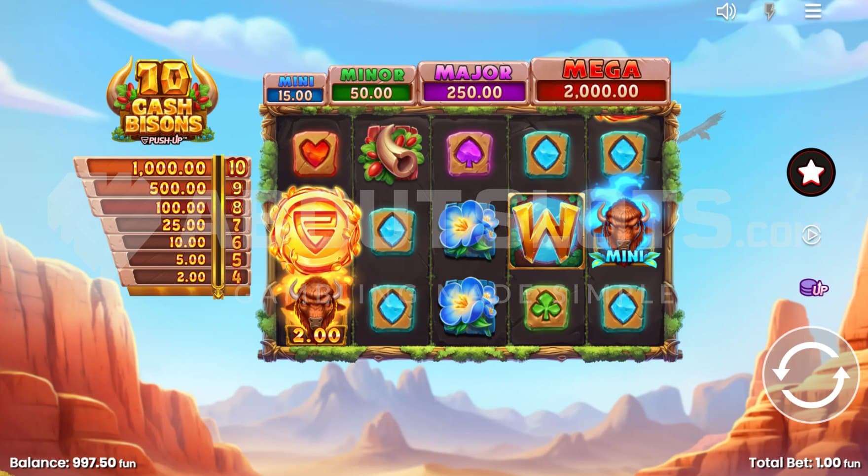 Bison Instant Win on left side