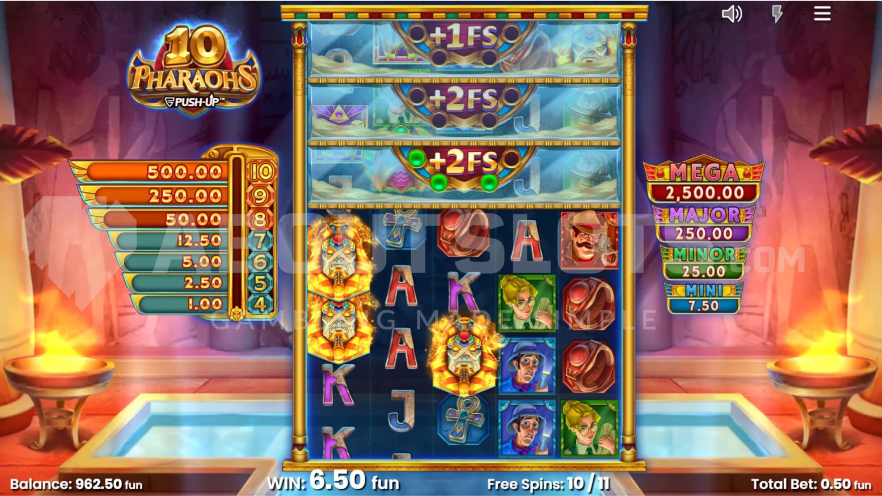 Jackpots on left side