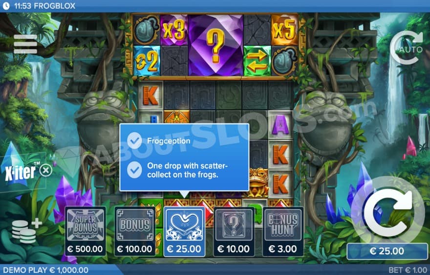 Bonus buy feature with five options to choose from.