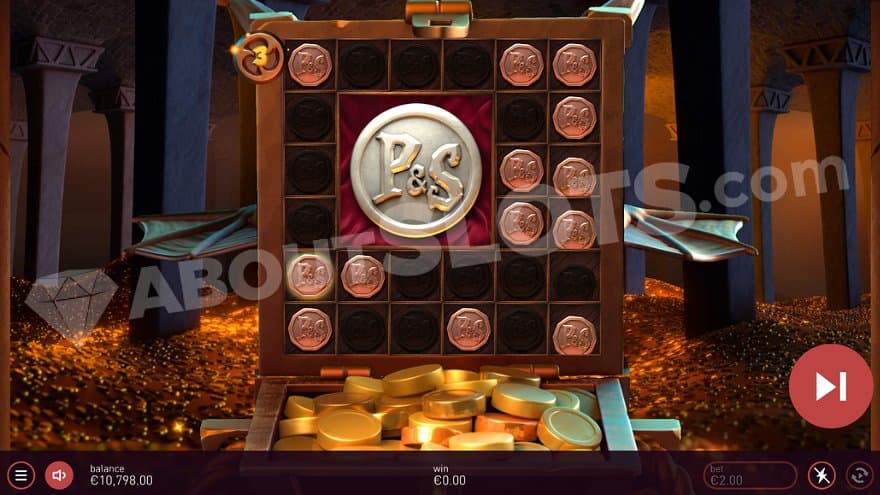 Silver and bronze coins on the reels. 