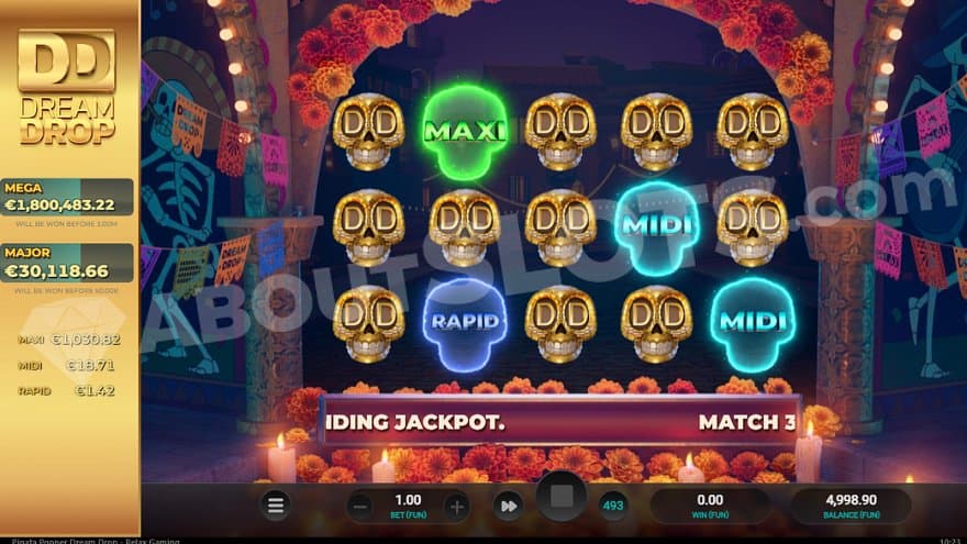 15 death skulls in the Jackpot game. 