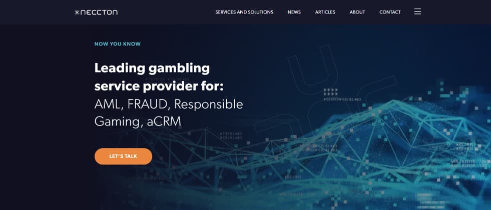 An image of Neccton's homepage