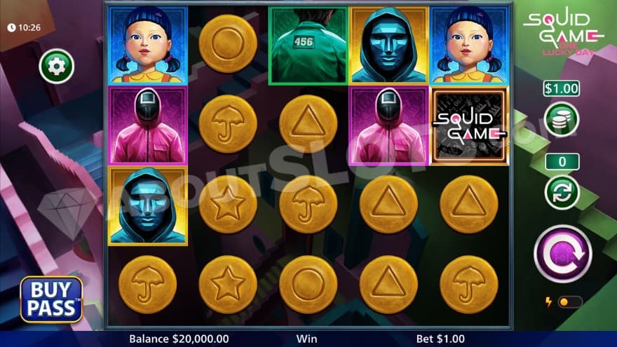 Base game where you can see iconic characters from the series on the reels.