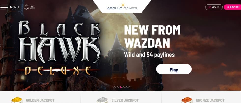 An image of Apollo Games homepage