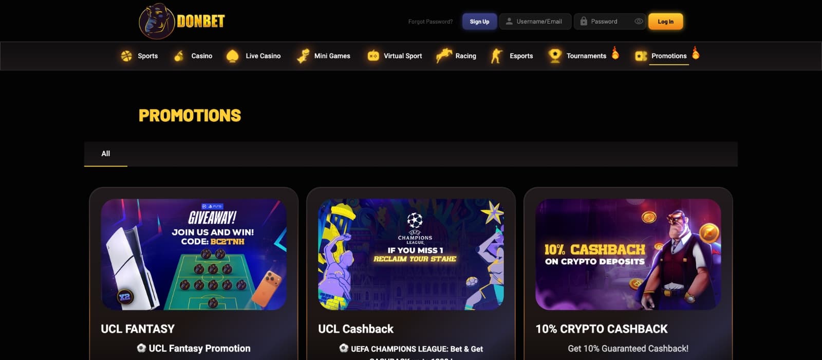 Slot play screen on DonBet with spinning reels and control panel displayed