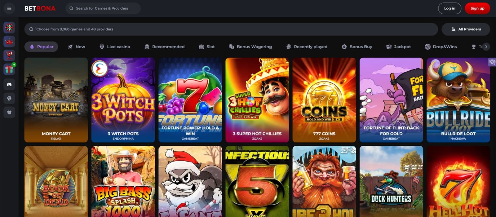 betbona slot selection 