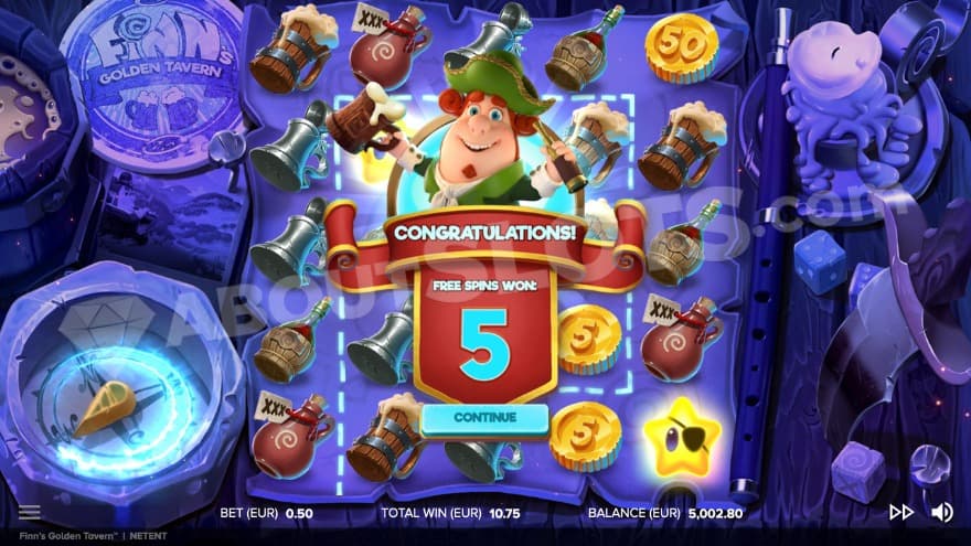 A screenshot from the Free Spins trigger