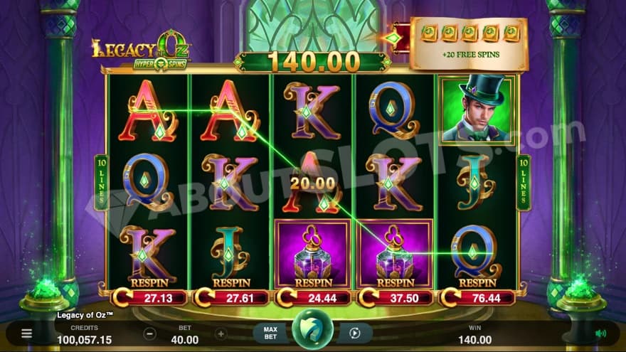 Free Spins with a winning payline.