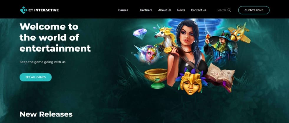 An image of CT Interactive's homepage