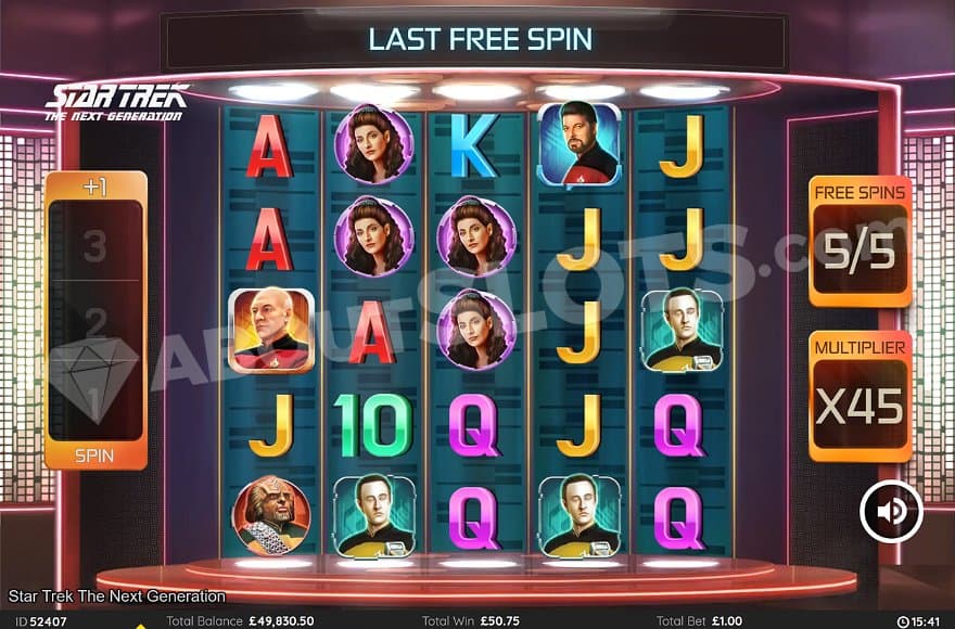 A 45X multiplier on the last Free Spin.