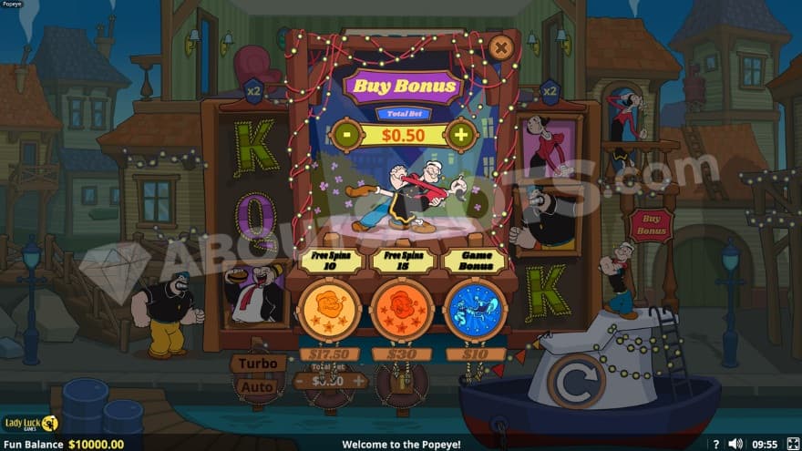 Bonus Buy feature with three options to choose from.