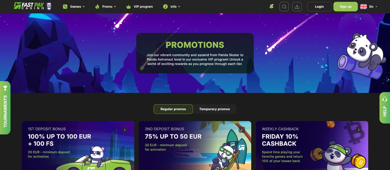 Fastbet bonus page showing welcome deals and free spin rewards