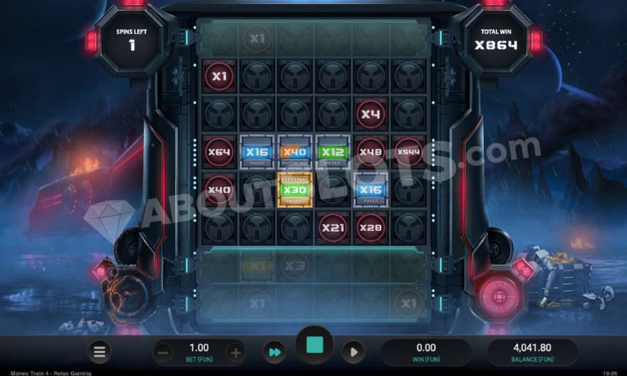 Bonus game with a persistent sniper symbol.