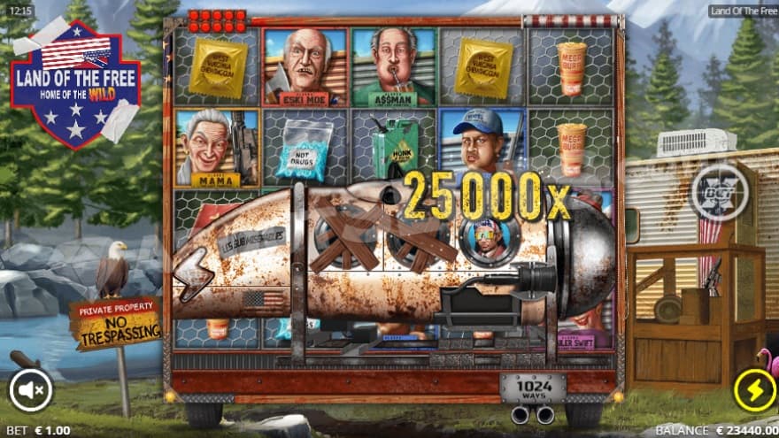 A screenshot of the titan spin winning 25000x the bet