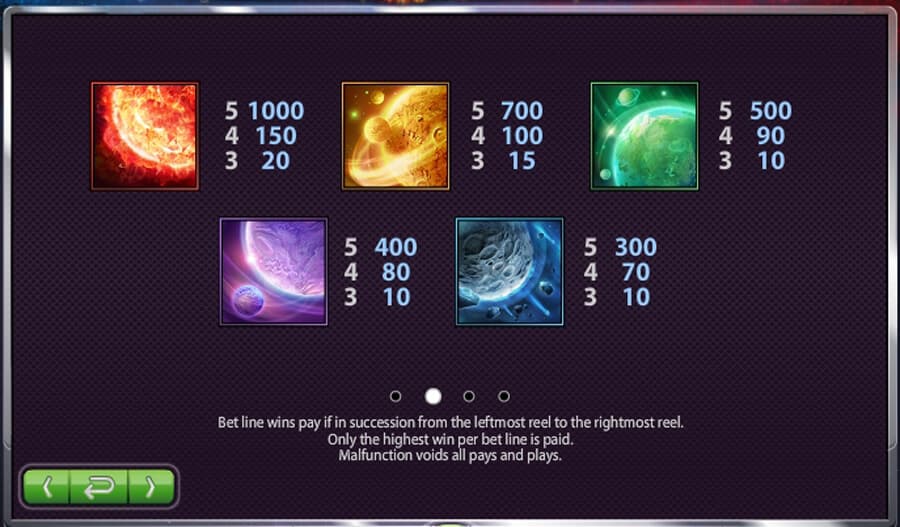 big bang slot paytable