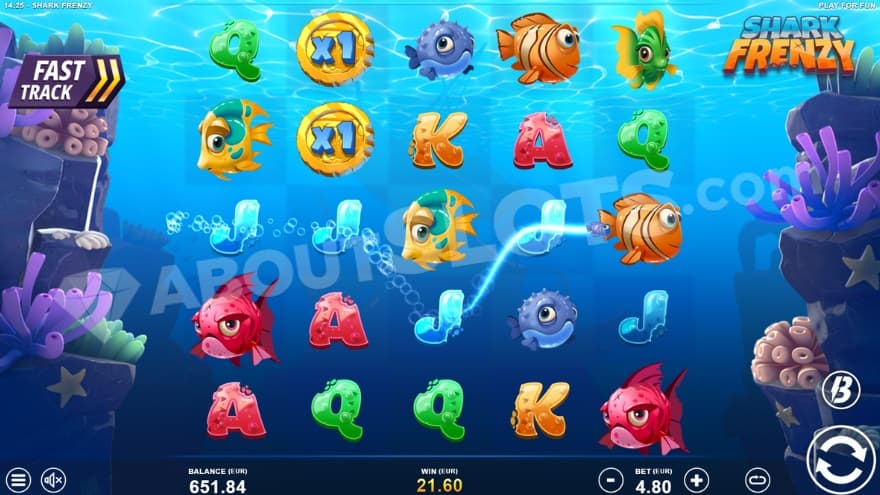 An image of the base game view in Shark Frenzy