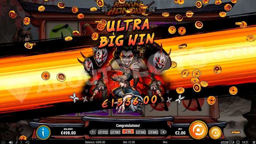 A €1,536 win on a €2 euro bet.