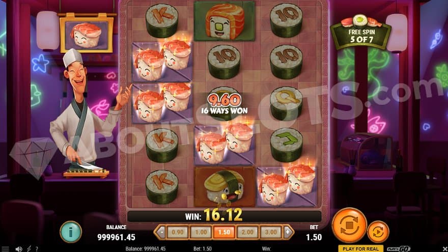 A 16.12 win on 16 ways in the free spins.