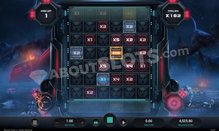 Bonus game with a persistent collector symbol.