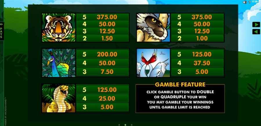 adventure palace slot paytable