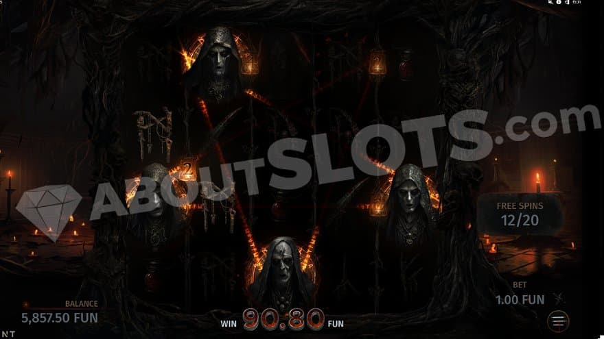 A 90.8X with 3 Wild Symbols in the Free Spins.