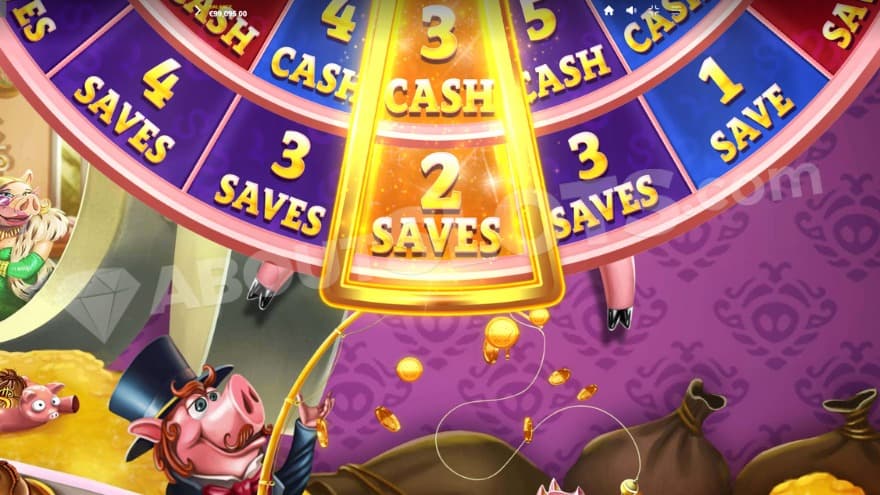 Bonus Wheel providing cash bundles and saves.