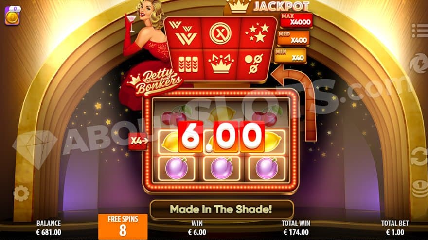 The reels show a win containing 3 lemons and another one containing 3 plums.