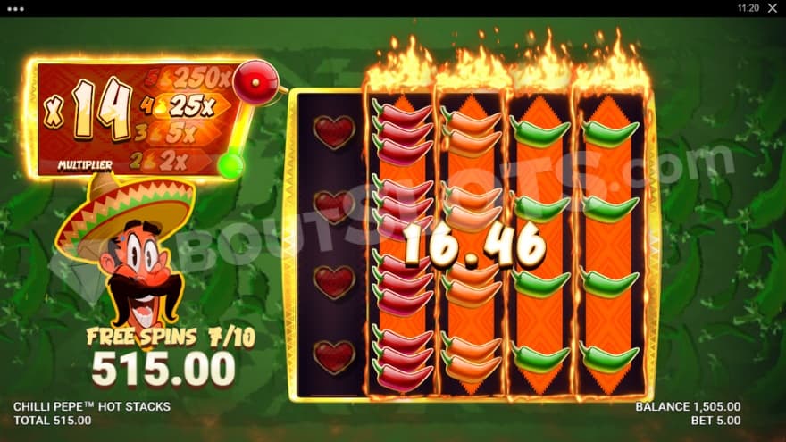 An image of the Spicy Free Spins with a green background
