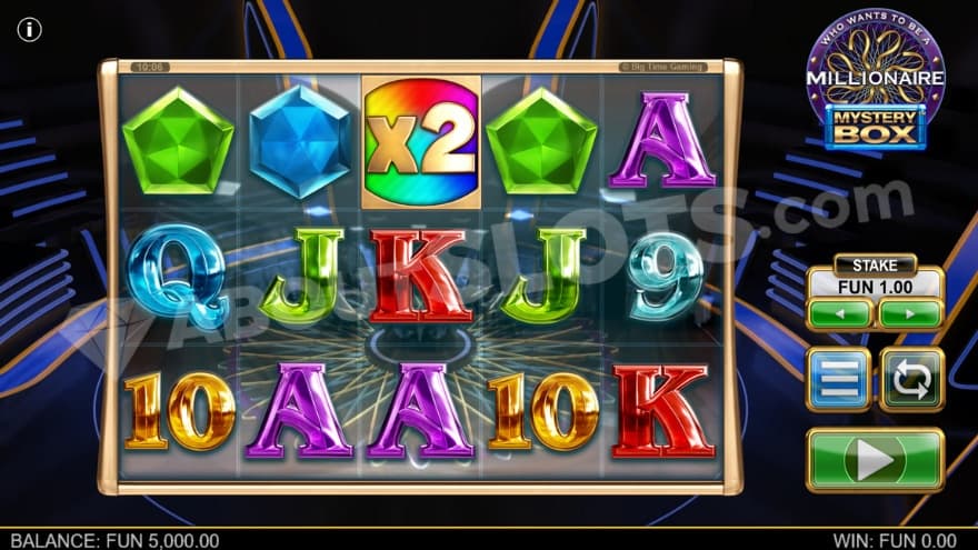 Base game with a 2X multiplier on the middle reel.