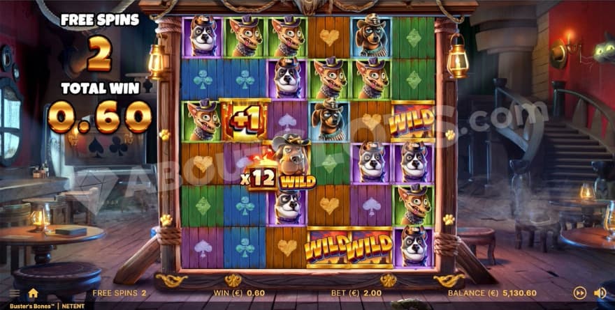 Bonus game where you can see a saloon in the background.