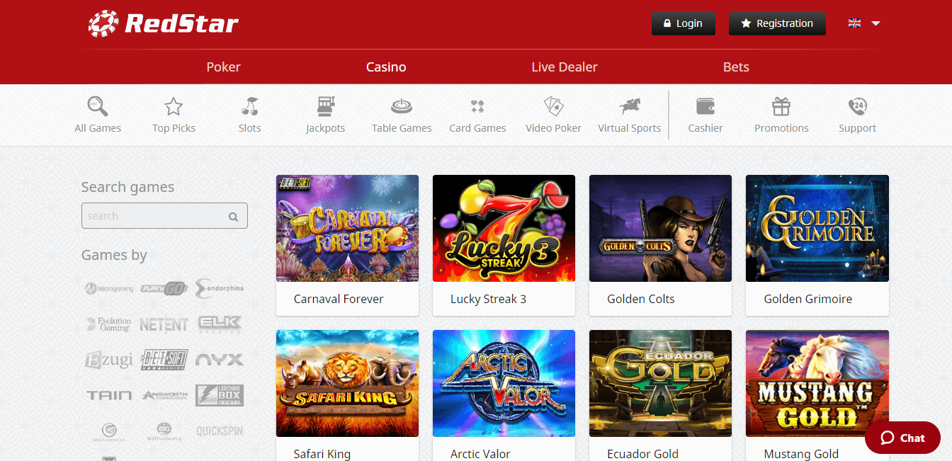 redstar casino slots