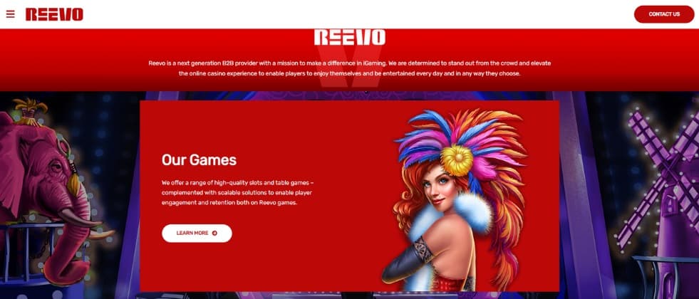 A screenshot from Reevo's homepage