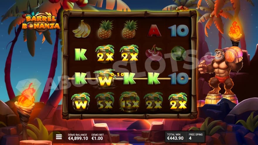 Free Spins bonus game with multiplier wilds on the reels.