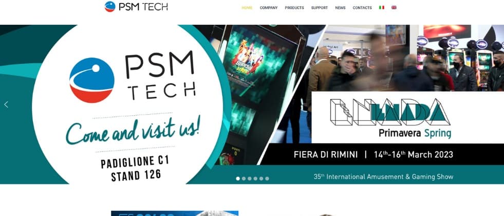 An image of PSM tech's homepage