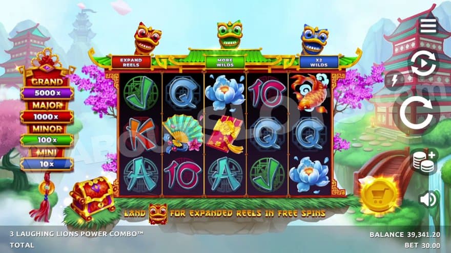 A casino slot in a Chinese landscape. 
