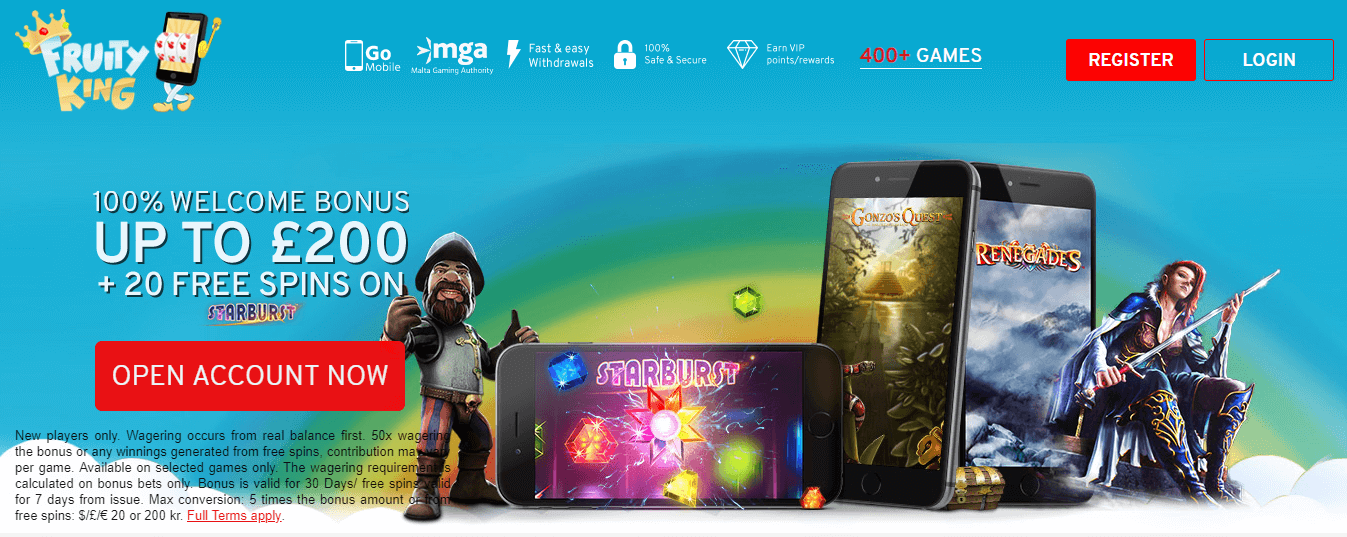 fruity king casino bonus