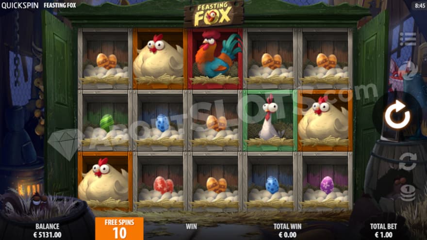 Bonus game where you can see the fox lurking in the window to the right.