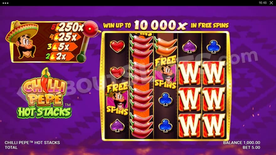 An image of the Base Game view with a purple background and flames