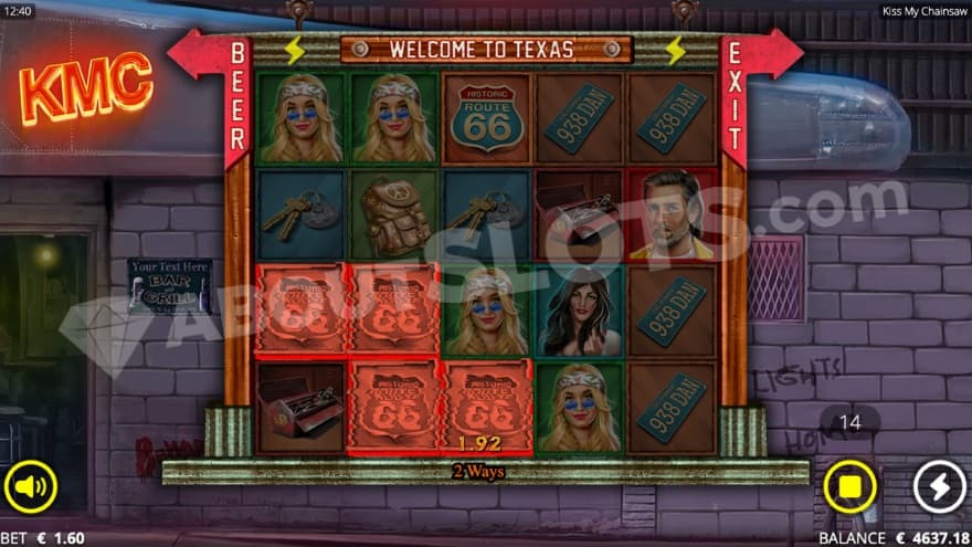 The Base Game view in Kiss My Chainsaw, taking place in some sort of dark alley