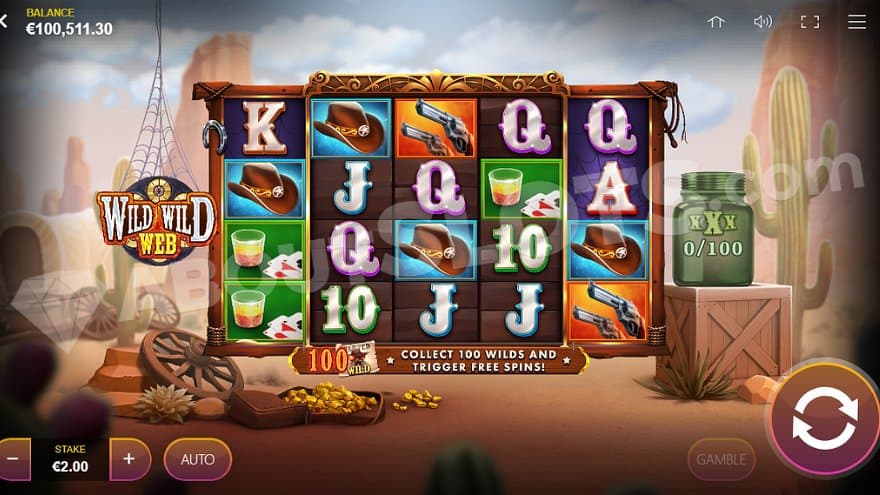 A casino slot in a Western environment.