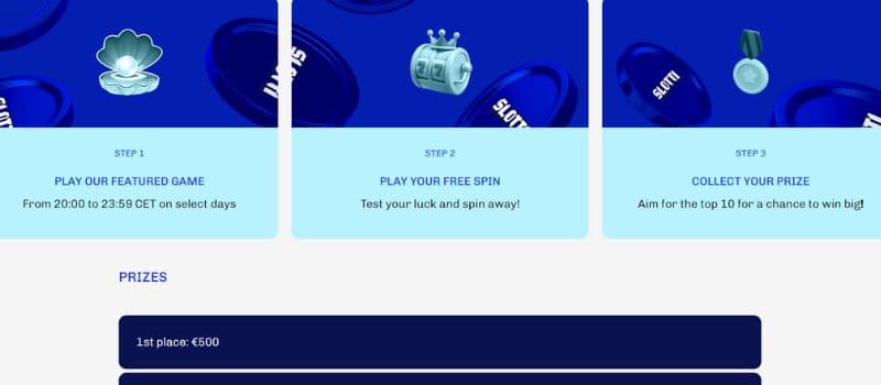Some of the promotions available at Slotti Casino.