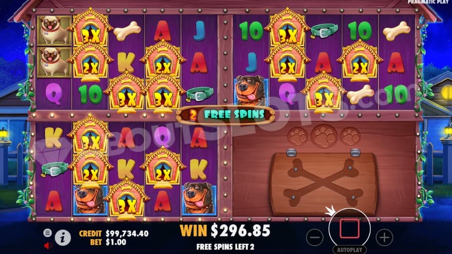 An image of the Free Spins feature with 3 grids unlocked
