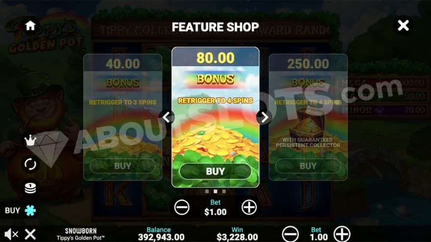 Bonus Buy feature with three options to choose from.
