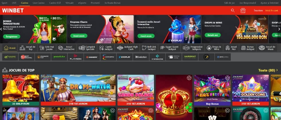 A screenshot from Winbet's casino page